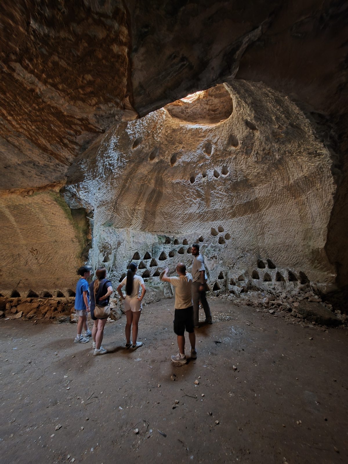 Teaching in a columbarium cave